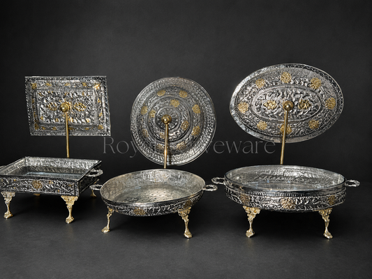 Set of 3 double tone cutwork dishes