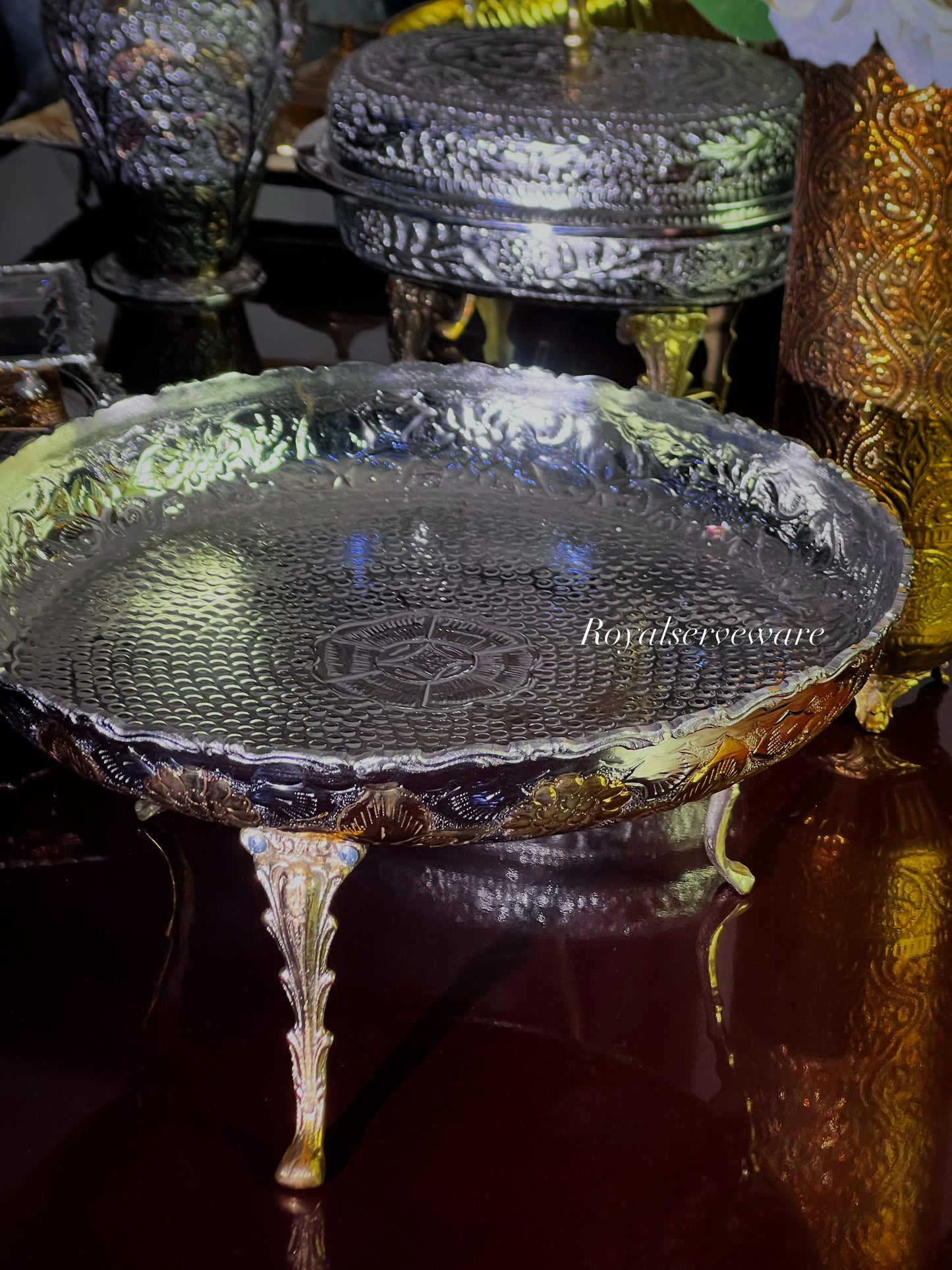 Double tone brass thaal