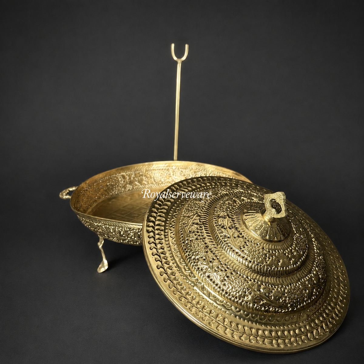 nuran cutwork dish brass 14"