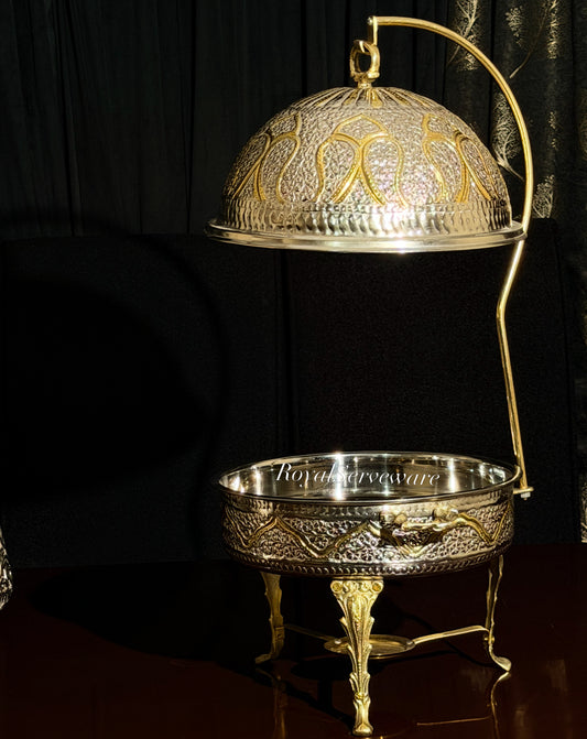 Double tone round chafing dish 12”
