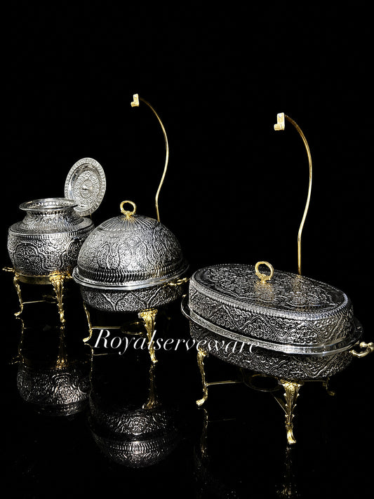 Buffet set silver brass