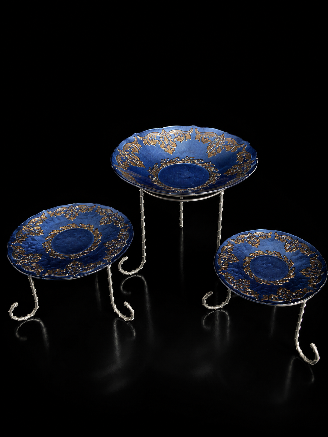 Royal blue turkish platter set