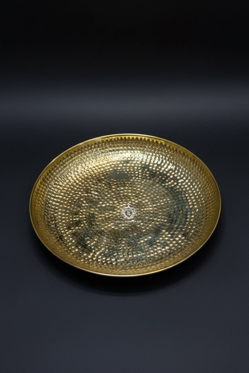 Hamerred Brass Platter