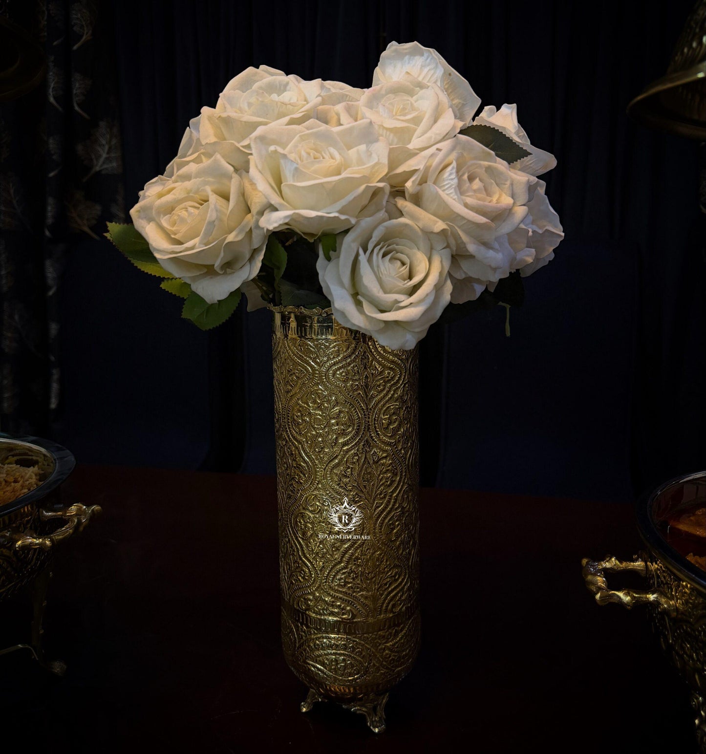Arabesque brass vase