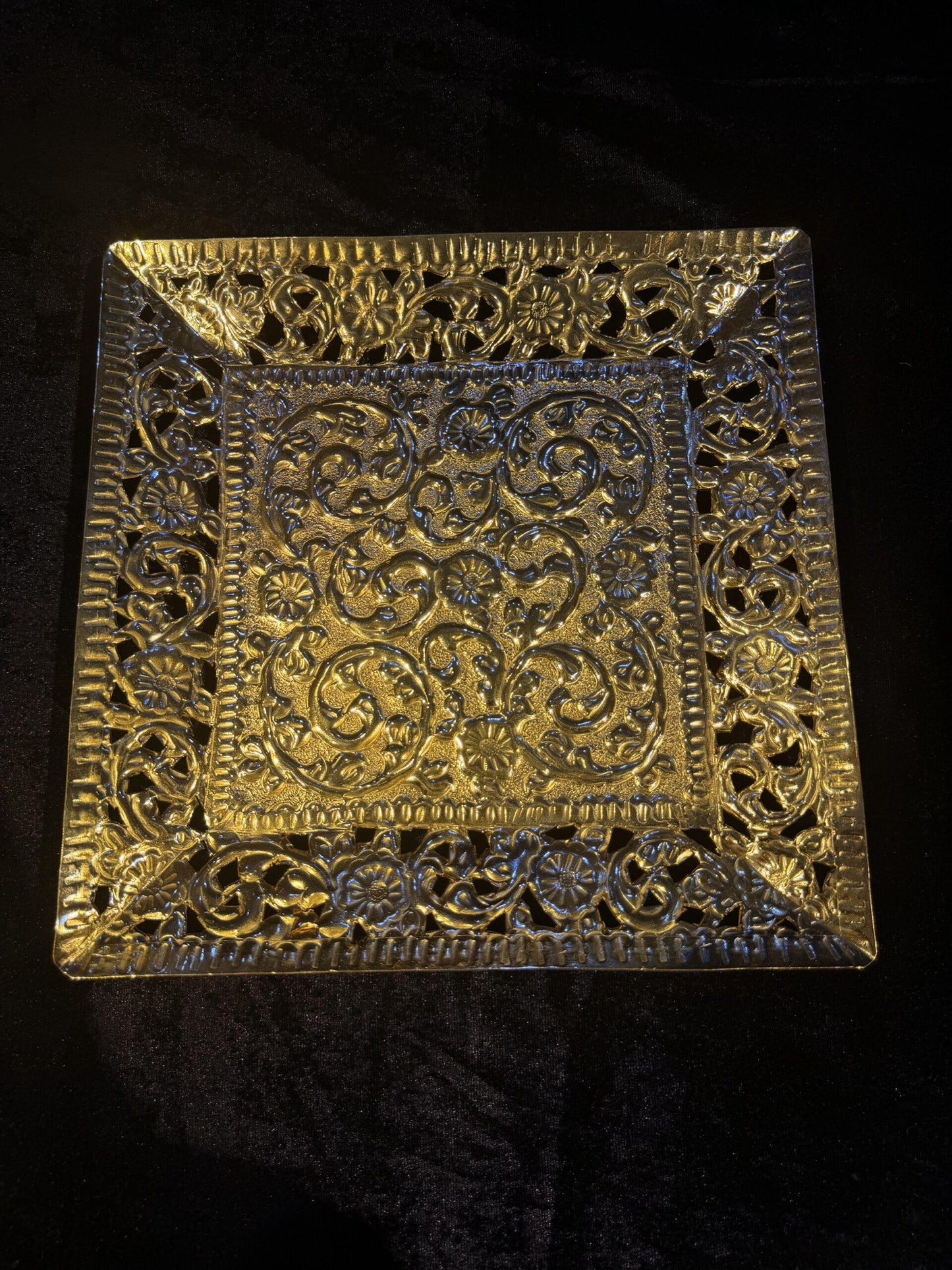 Square brass tray
