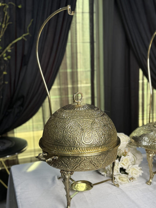 Round chafing dish brass