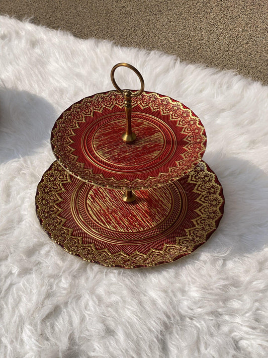 Turkish glass pastry platter