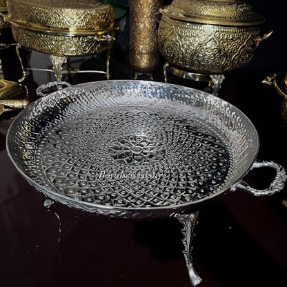 Silver brass thaal 15”