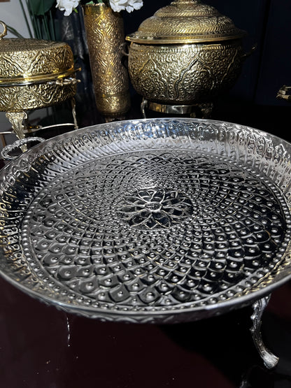 Silver brass thaal 15”