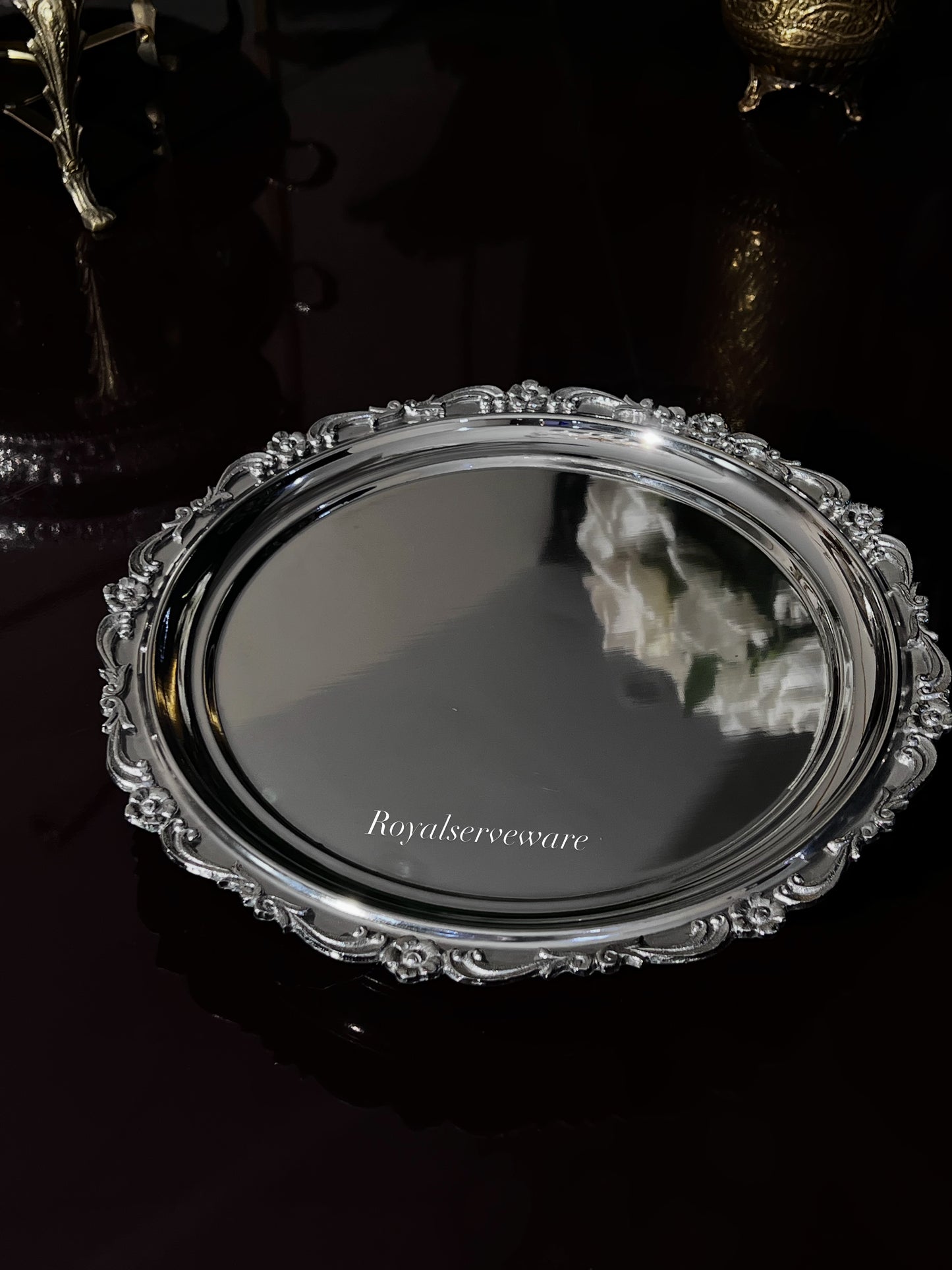 Silver round platter