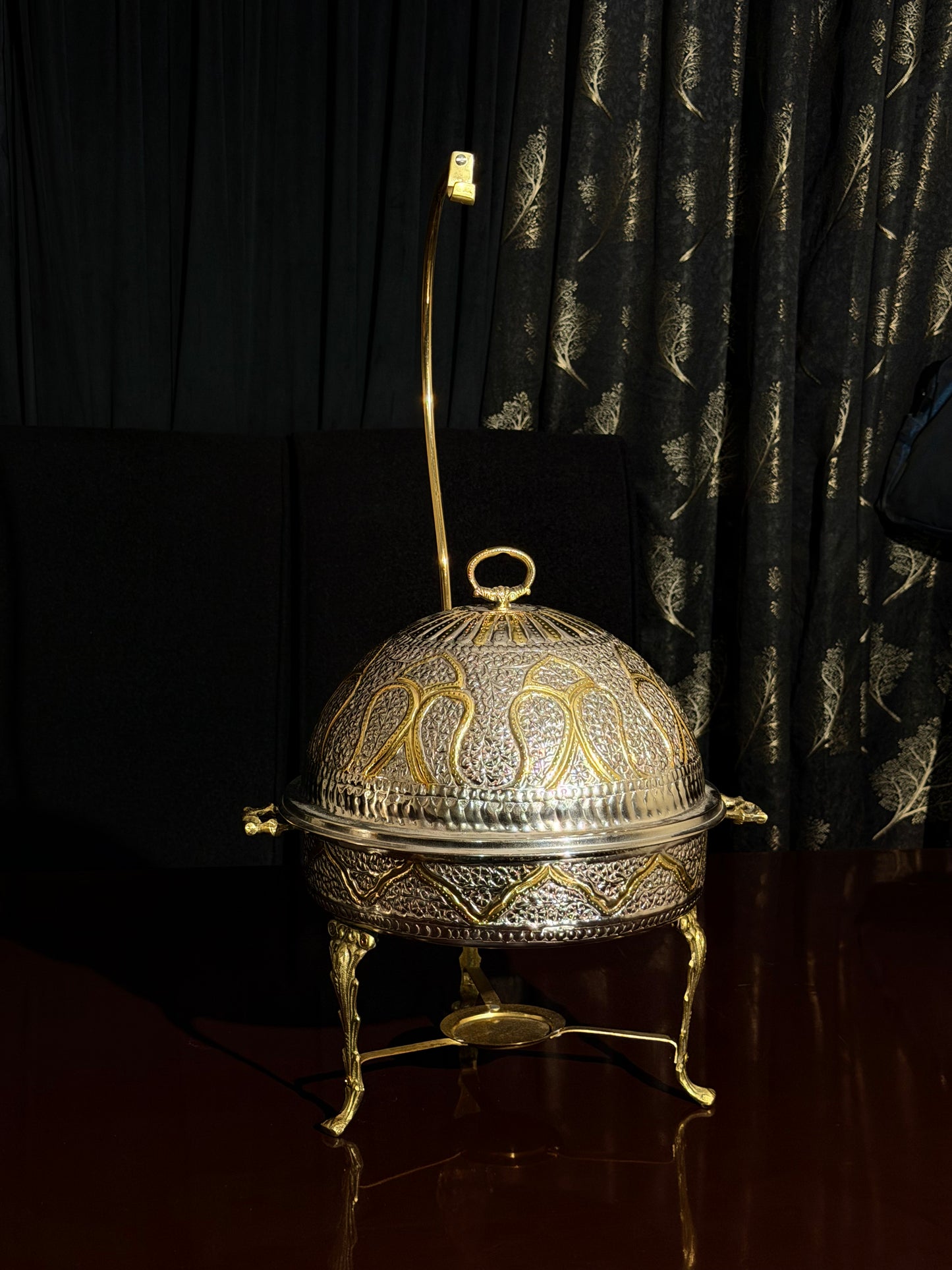 Double tone round chafing dish 12”