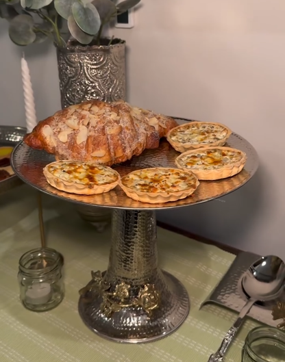 Rose Brass platter with riser