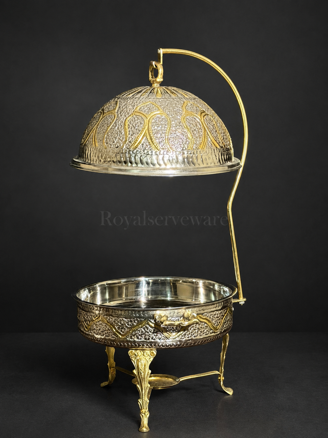 Double tone round chafing dish 12”