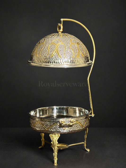Double tone round chafing dish 12”