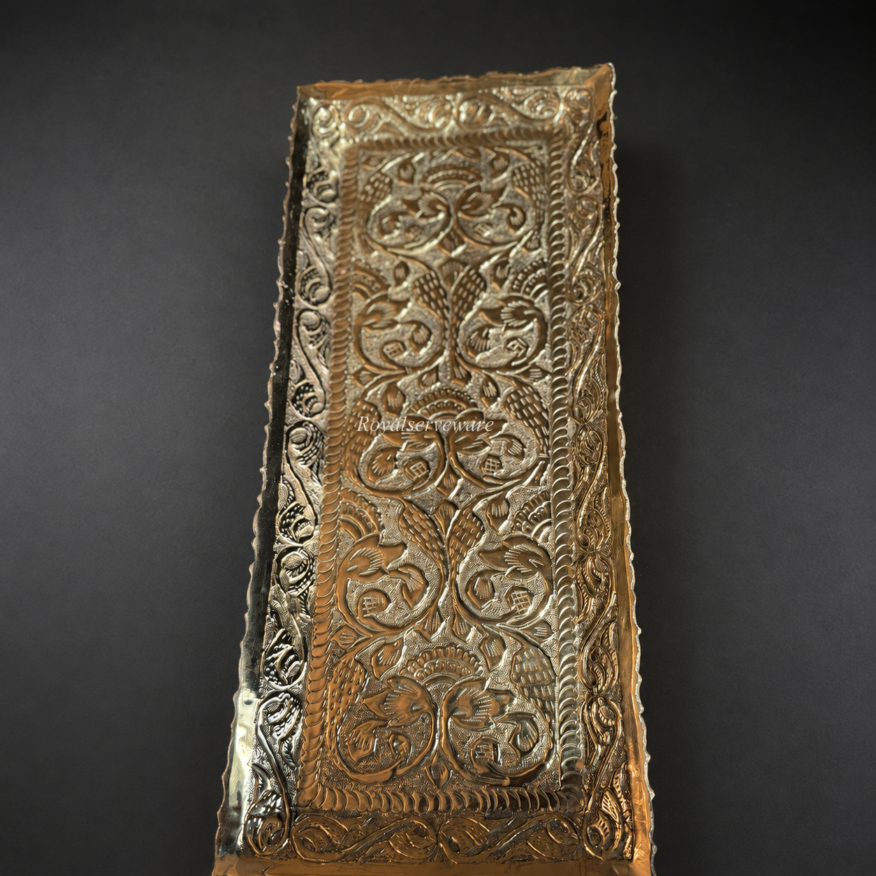 Long brass tray 17”