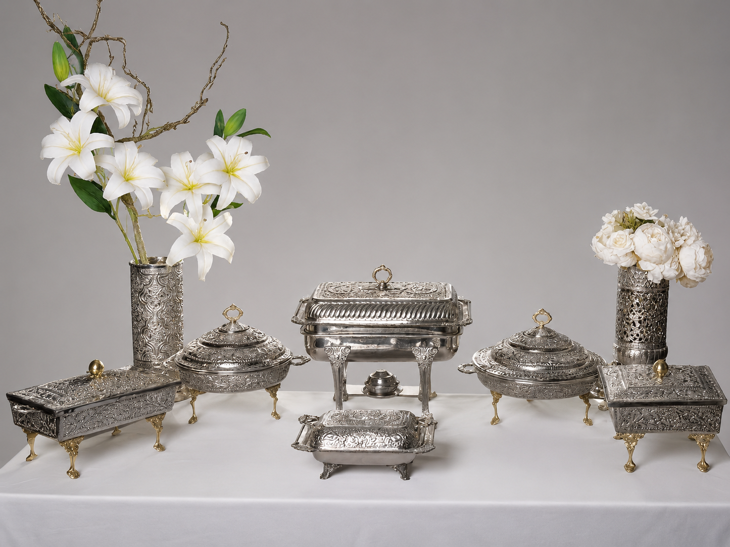 Silver serveware set of 8