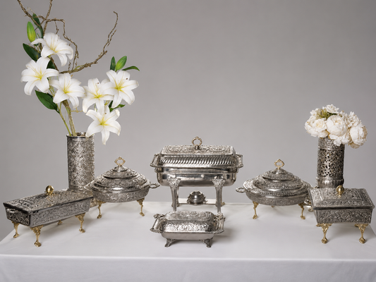Silver serveware set of 8