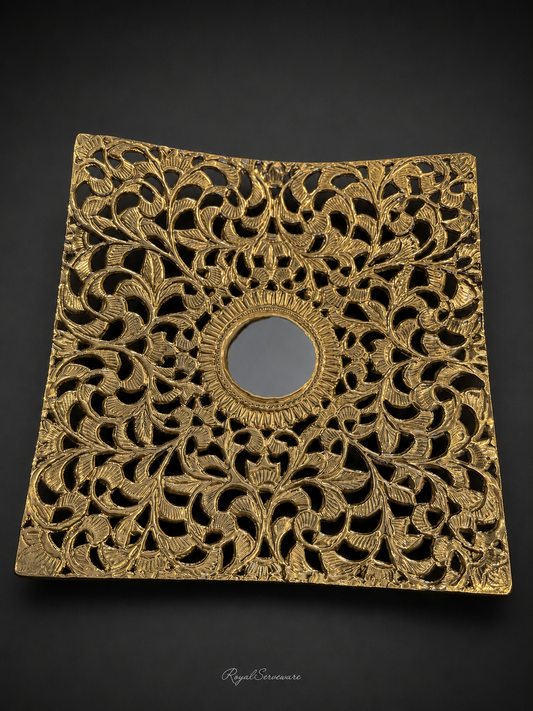 Brass cutwork tray
