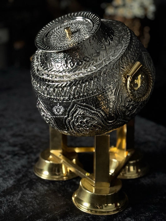 Silver brass nakshi daig