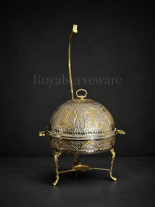 Double tone round chafing dish 12”