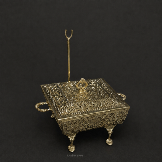 Square cutwork dish brass