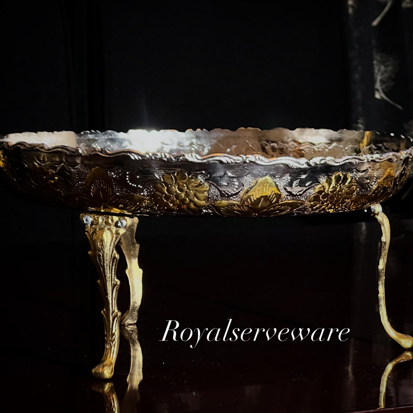 Double tone brass thaal