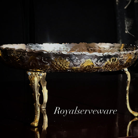 Double tone brass thaal