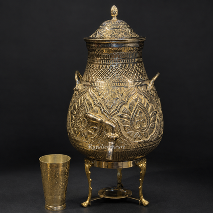 Golden brass tea dispenser