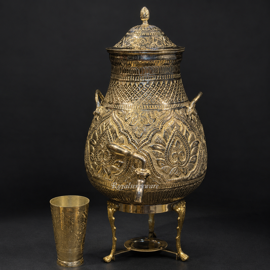 Golden brass tea dispenser