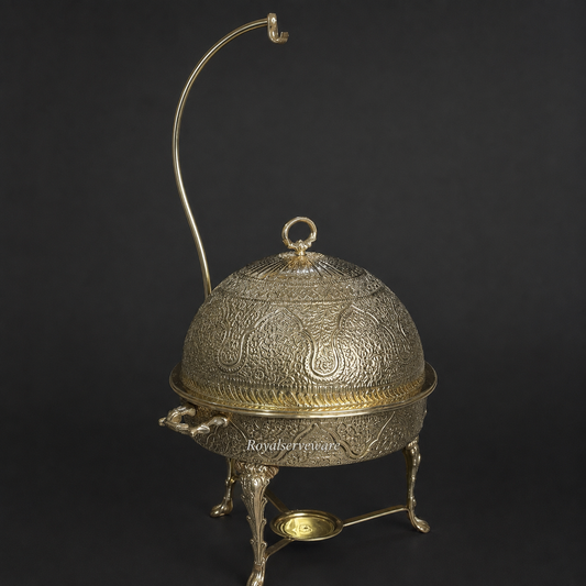 Round chafing dish brass