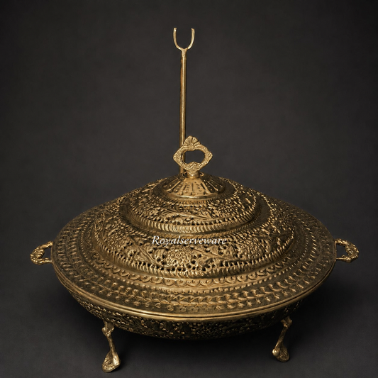 nuran cutwork dish brass 14"