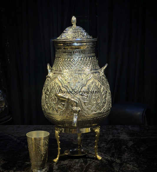Silver brass tea dispenser