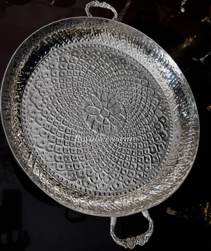 Silver brass thaal 15”