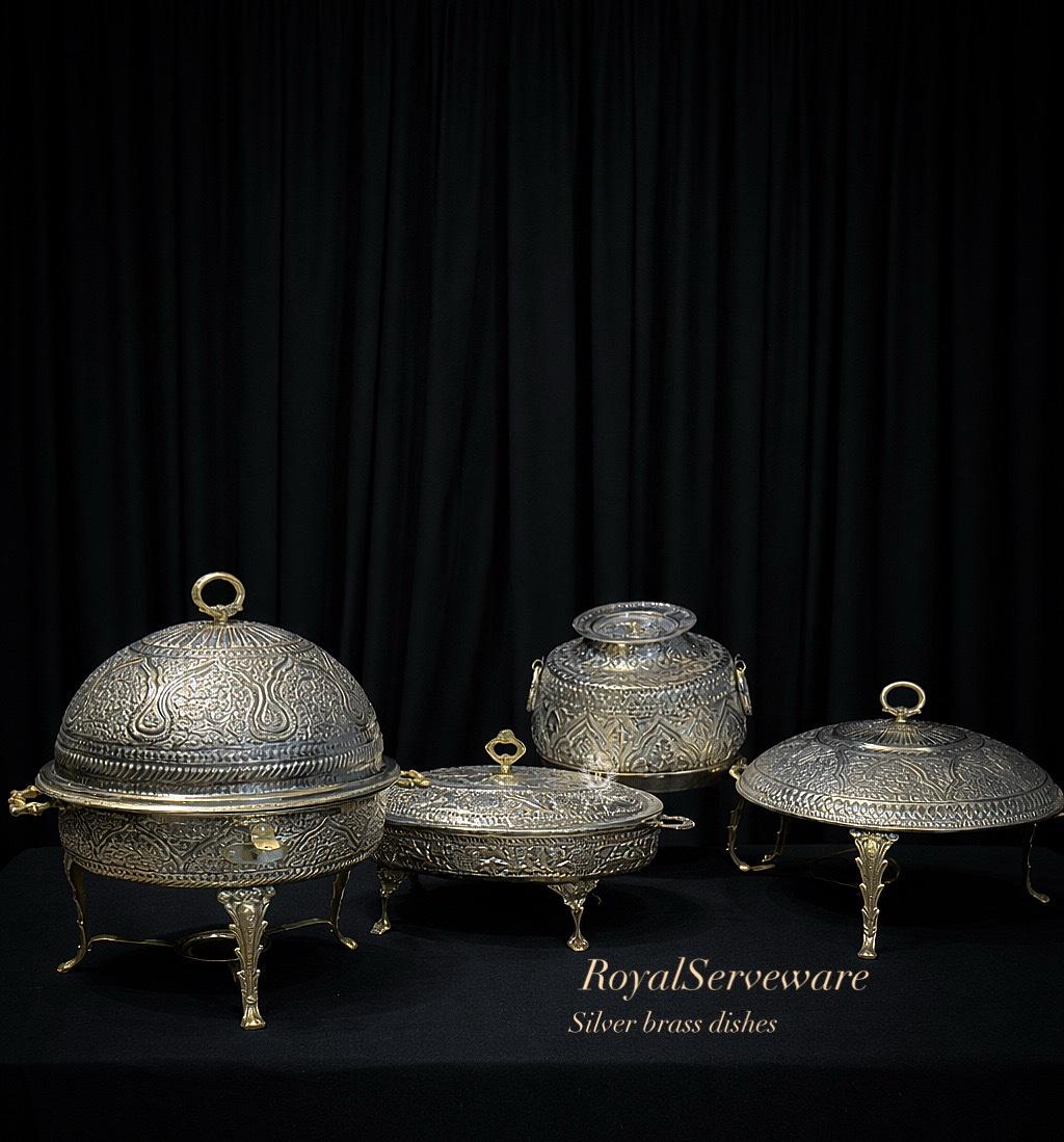 Silver brass set of 4