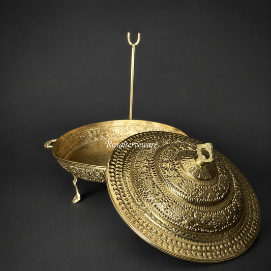 nuran cutwork dish brass 14"