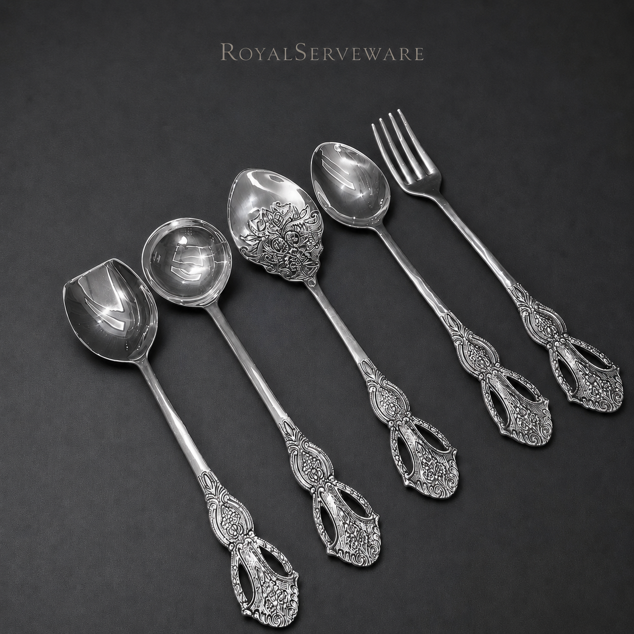 Set of 5 spoons silver