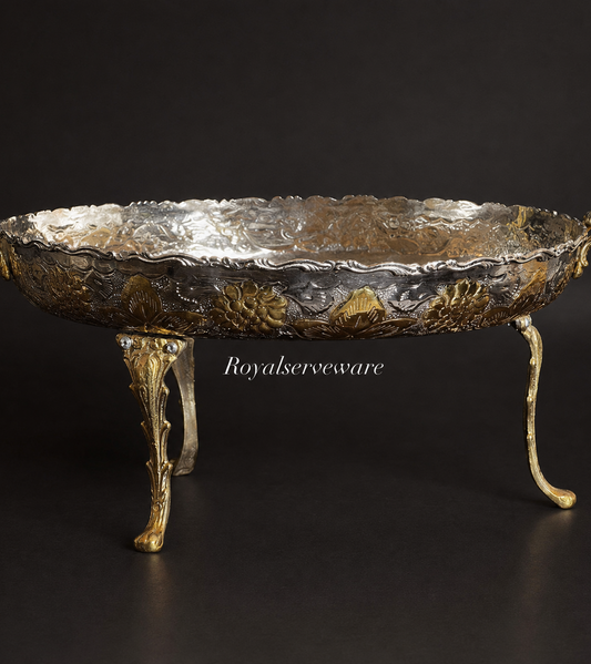 Double tone brass thaal