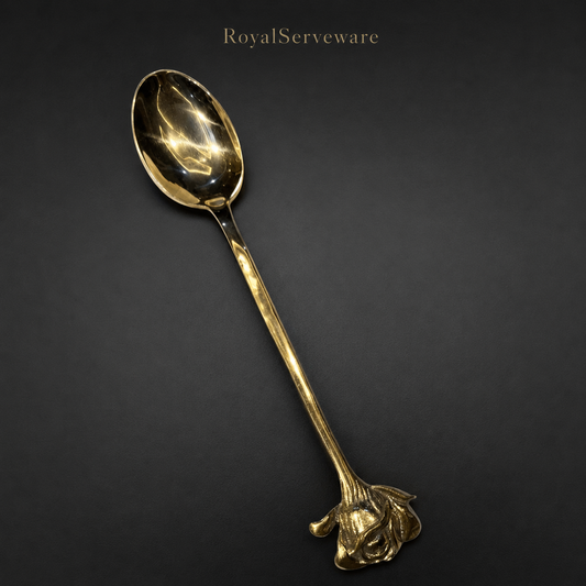 Large spoon golden brass