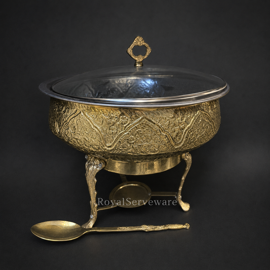 Glass lid brass handi