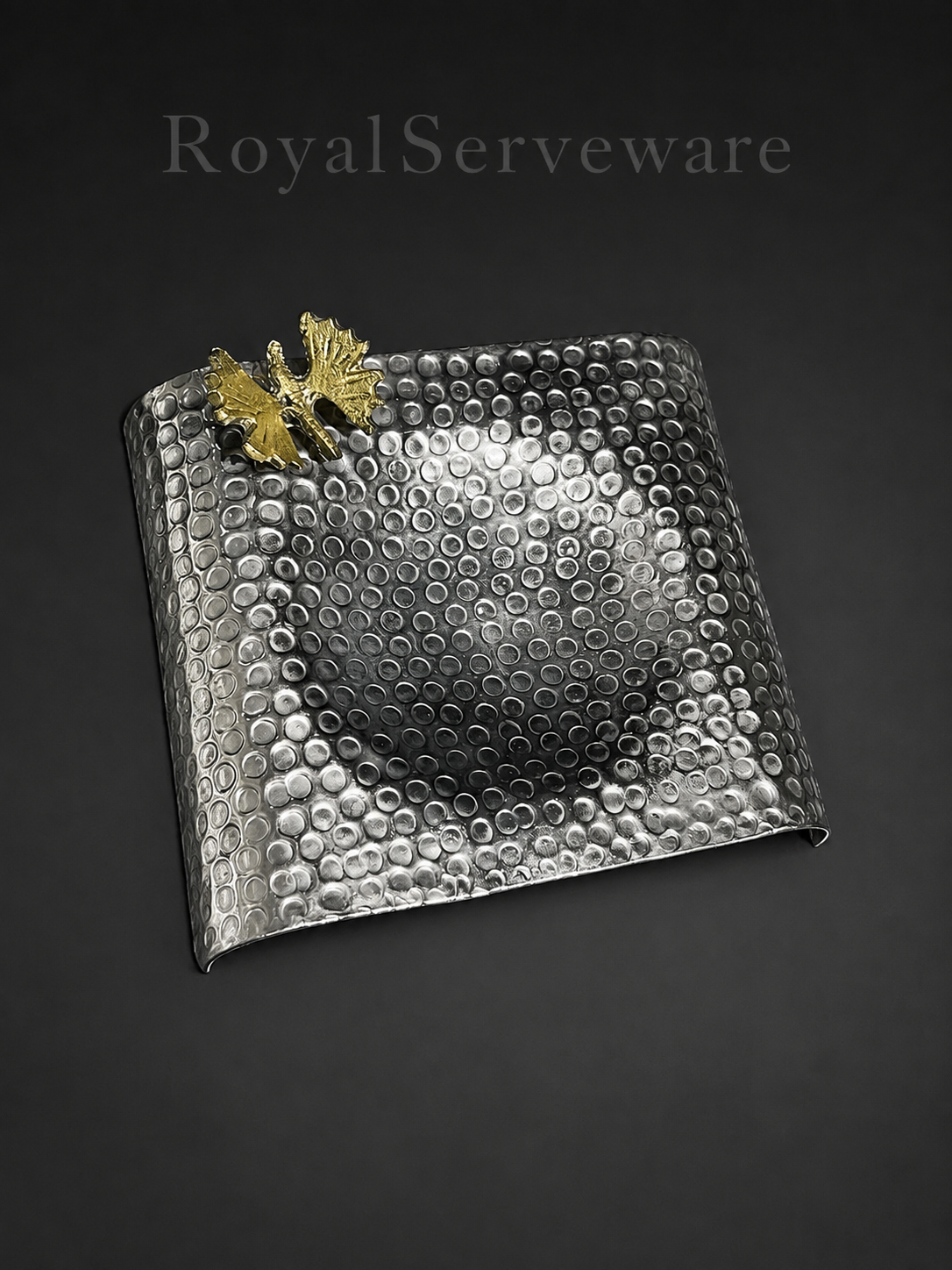 Large silver butterfly spoon rest
