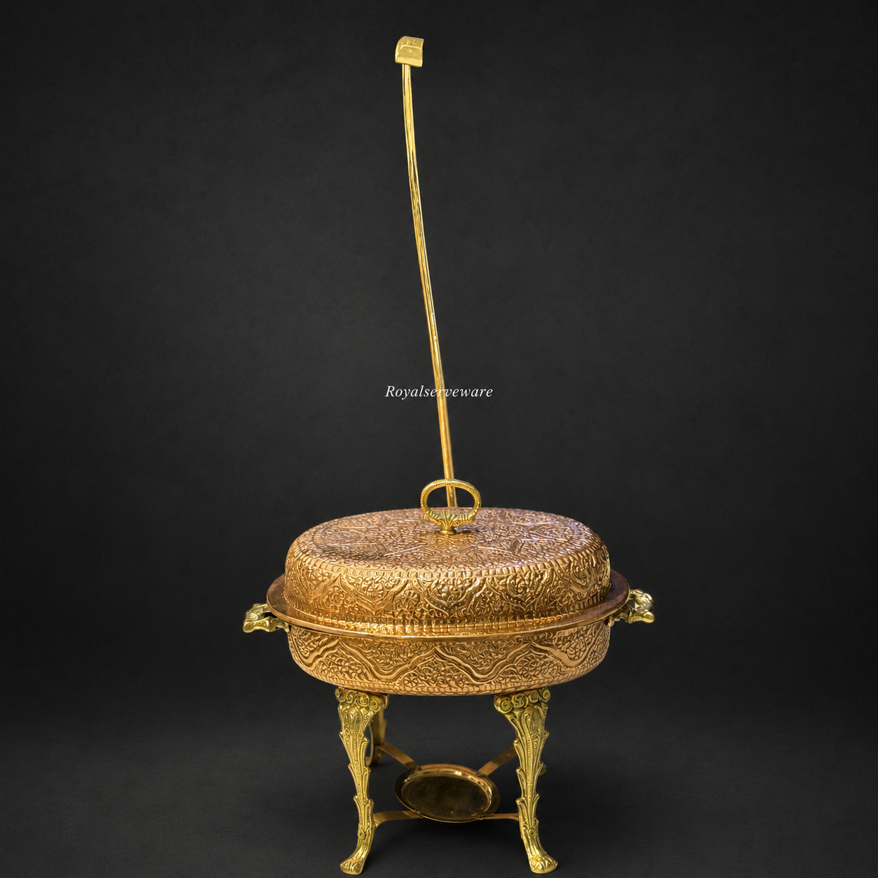 Oval Copper chafing dish nakshi