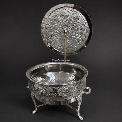 Silver lotus chafing handi