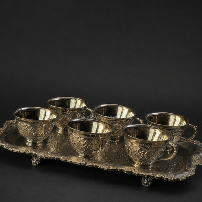 Silver brass cups set of 6