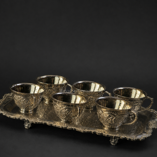 Silver brass cups set of 6