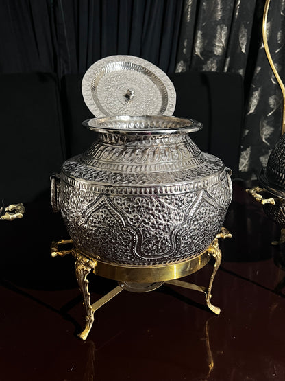 Buffet set silver brass