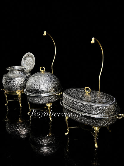 Buffet set silver brass
