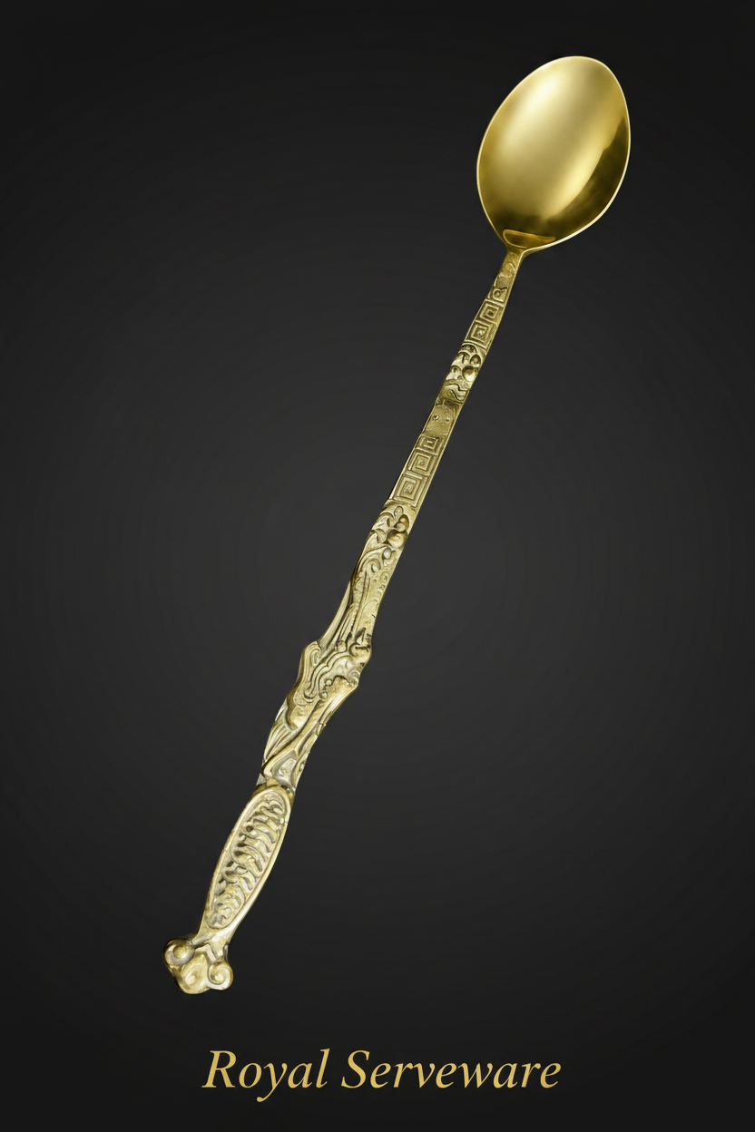 Large brass spoon