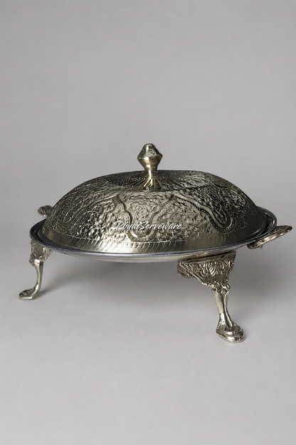 Silver serving tawa 10”