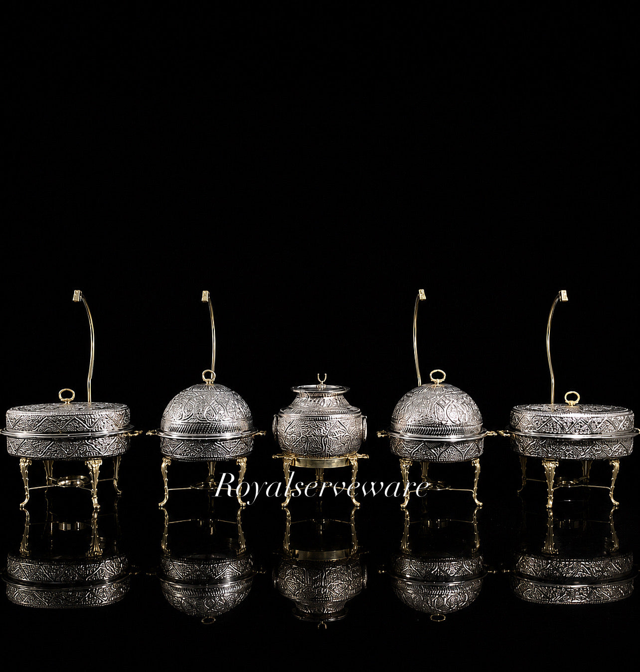Buffet set silver brass