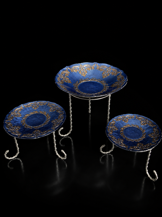 Royal blue turkish platter set